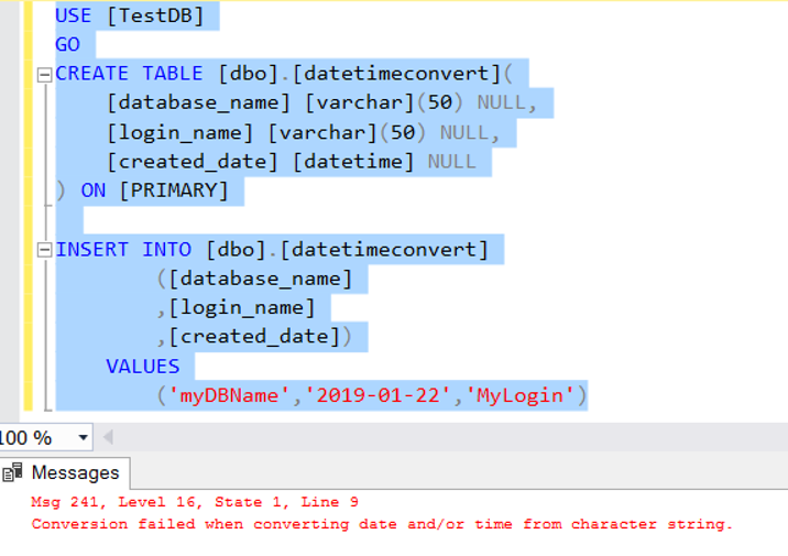 error converting datetime from character string sql