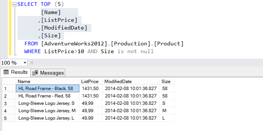 how to execute a function in adventureworks2012 database