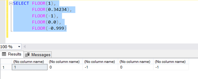 Floor Function In Sql Server Tsql Database Tutorials