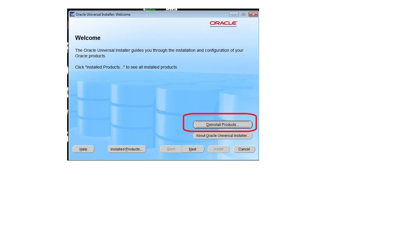 Как удалить oracle database 19c