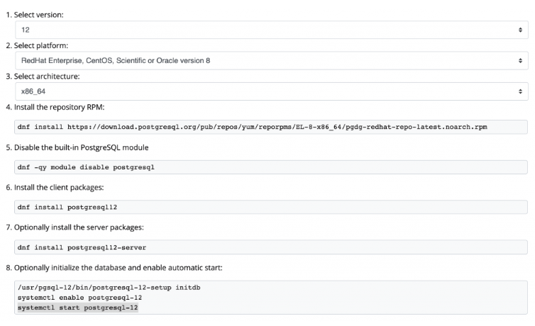 postgresql install centos